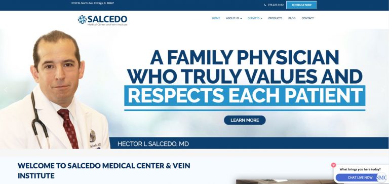 This is our client Salcedo Medical Center and Vein Institute, we provide marketing services including branding, SEO, and advertising services as well as website design services